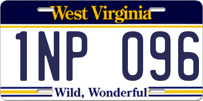 WV license plate 1NP096