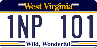 WV license plate 1NP101