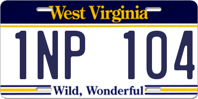 WV license plate 1NP104