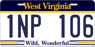 WV license plate 1NP106