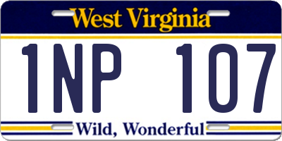 WV license plate 1NP107