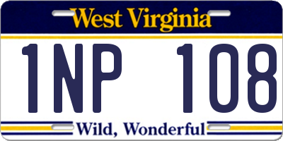 WV license plate 1NP108