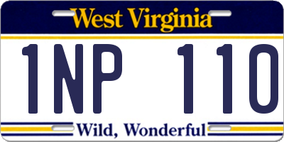 WV license plate 1NP110