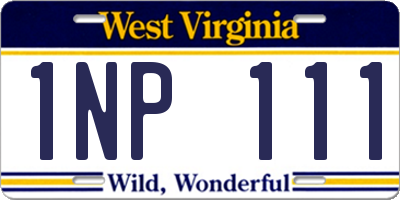 WV license plate 1NP111