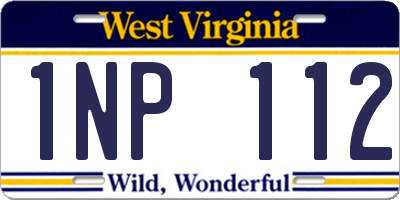 WV license plate 1NP112