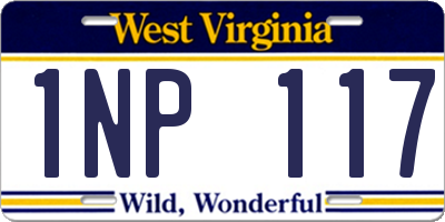 WV license plate 1NP117