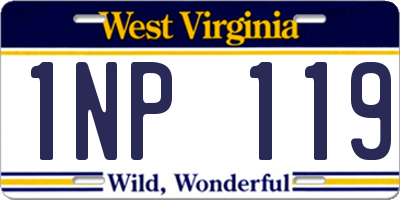 WV license plate 1NP119