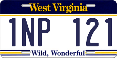 WV license plate 1NP121