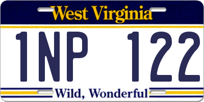 WV license plate 1NP122
