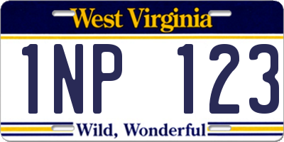 WV license plate 1NP123