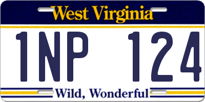 WV license plate 1NP124