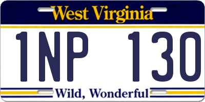 WV license plate 1NP130