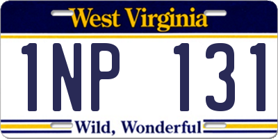 WV license plate 1NP131