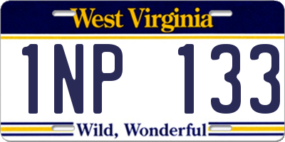 WV license plate 1NP133