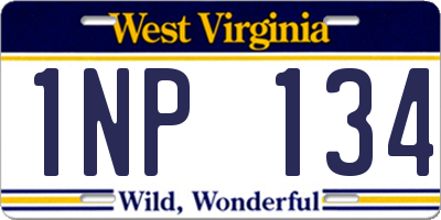 WV license plate 1NP134