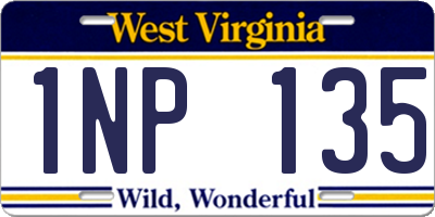 WV license plate 1NP135