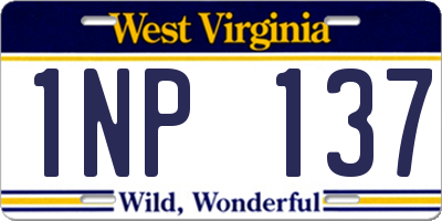WV license plate 1NP137