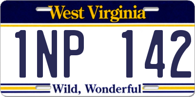 WV license plate 1NP142