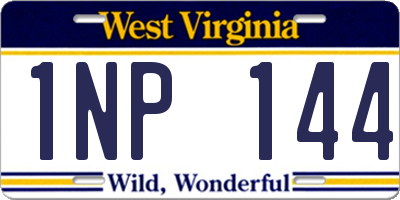 WV license plate 1NP144