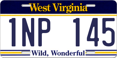 WV license plate 1NP145