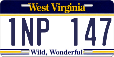 WV license plate 1NP147