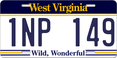 WV license plate 1NP149