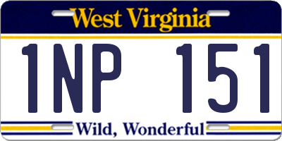 WV license plate 1NP151