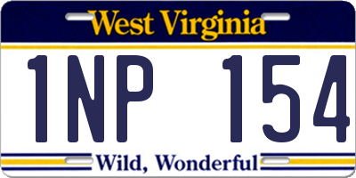 WV license plate 1NP154