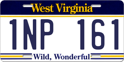 WV license plate 1NP161