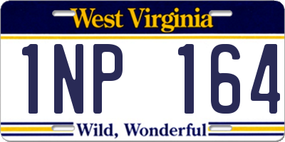 WV license plate 1NP164