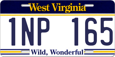 WV license plate 1NP165