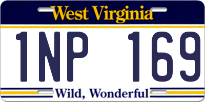 WV license plate 1NP169