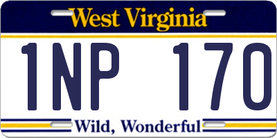 WV license plate 1NP170