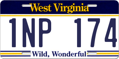 WV license plate 1NP174