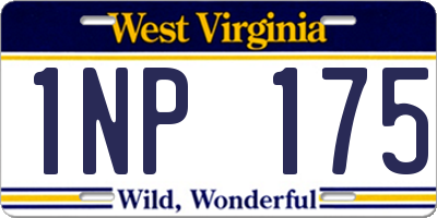 WV license plate 1NP175