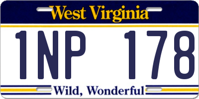 WV license plate 1NP178
