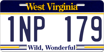 WV license plate 1NP179