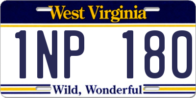 WV license plate 1NP180