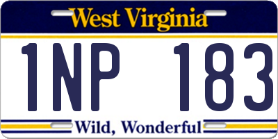 WV license plate 1NP183