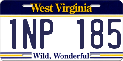 WV license plate 1NP185