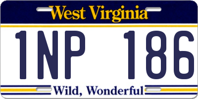 WV license plate 1NP186