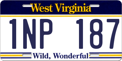WV license plate 1NP187