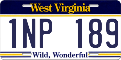 WV license plate 1NP189