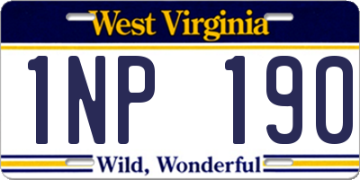 WV license plate 1NP190