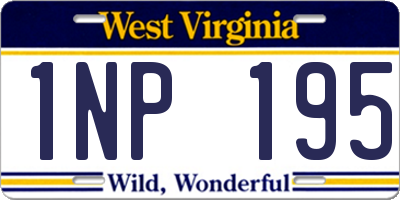 WV license plate 1NP195