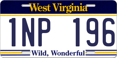 WV license plate 1NP196