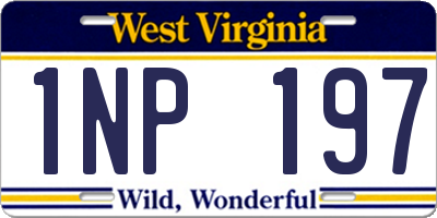 WV license plate 1NP197