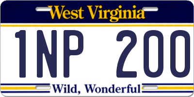 WV license plate 1NP200