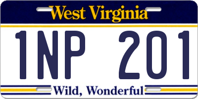 WV license plate 1NP201