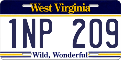 WV license plate 1NP209
